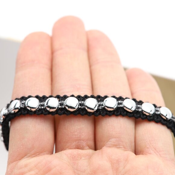 Black Lace Gothic Choker Adjustable black with Silver tone design cups (#13) - Picture 8 of 9